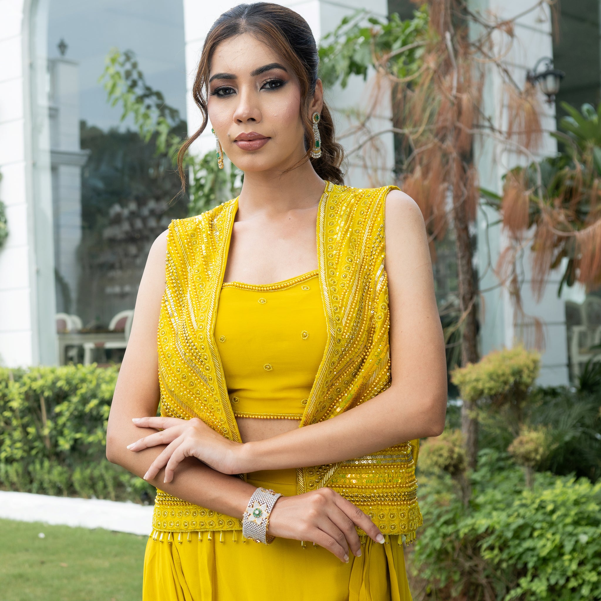 Yellow Indo-Western for Haldi, Partywear/Formal