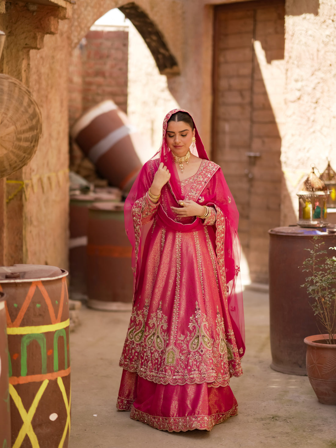 Fuchsia Pink Anarkali Lehenga