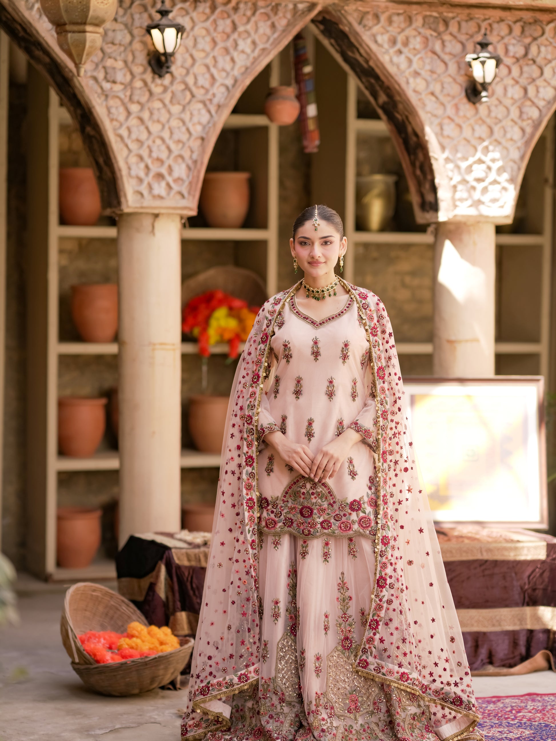 Blush Ivory Sharara Set
