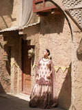 Festive sharara set with wide pants and heavily bordered dupatta