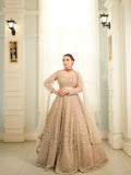 Sunehri Jaal champagne gold reception lehenga with cape-style dupatta