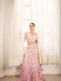 Pink Fishtail Reception Lehenga