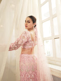 Gulabi blush pink fishtail reception lehenga with sheer dupatta