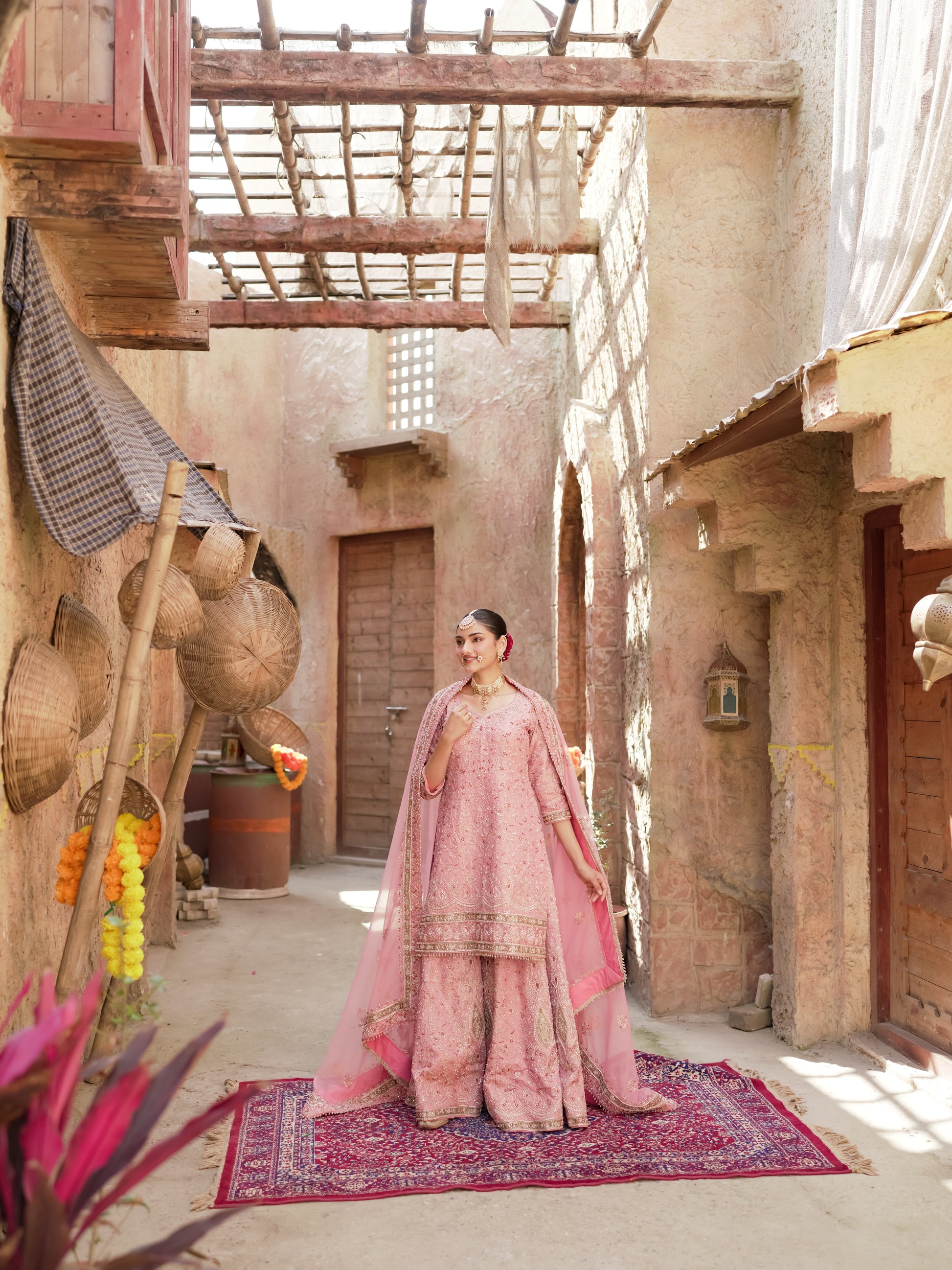 Petal Pink Festive Sharara Set