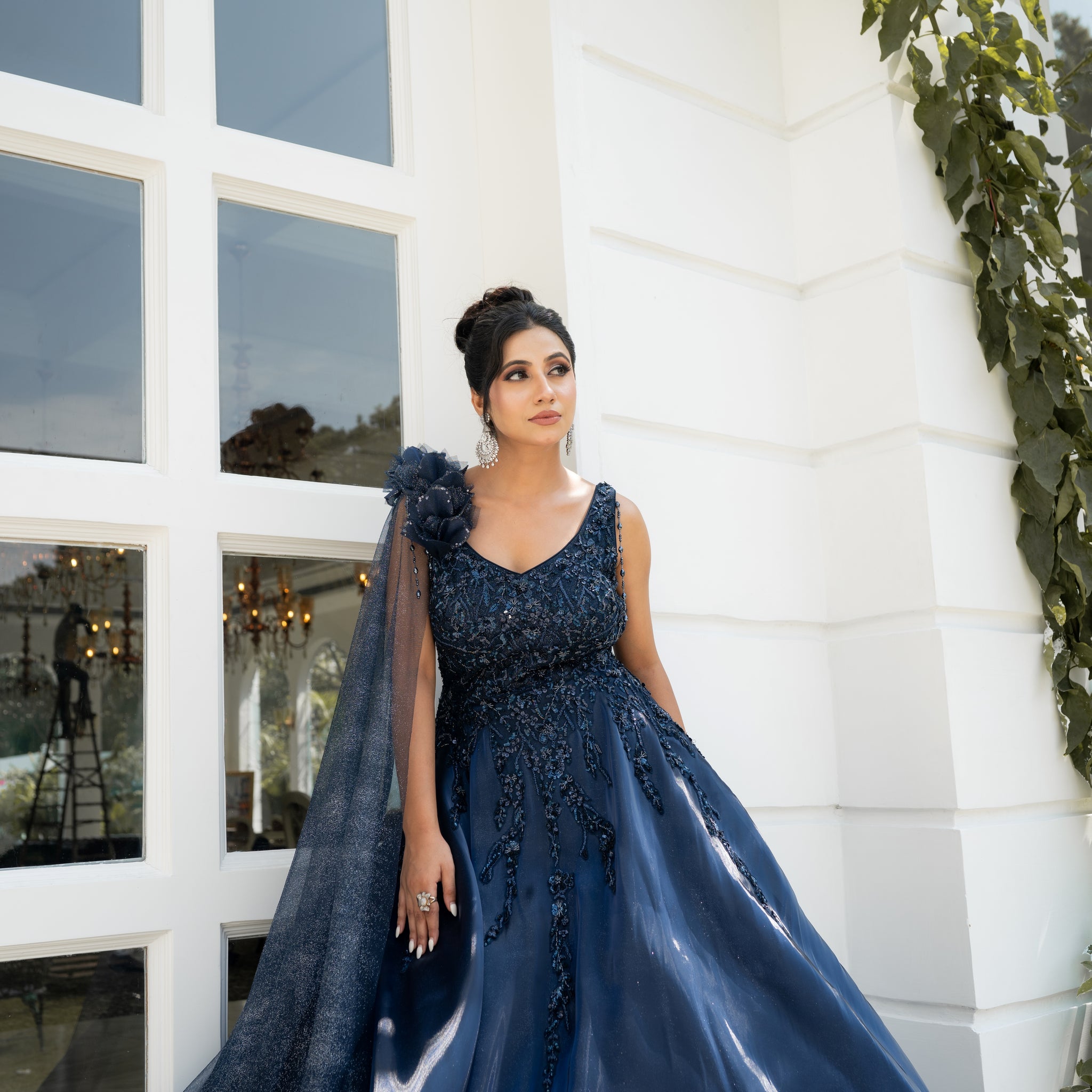 Blue Gown for engagement ,reception ,party ,wedding Blue Gown for engagement ,reception ,party ,wedding