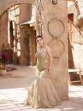 Champagne Gold Fishtail Evening Gown