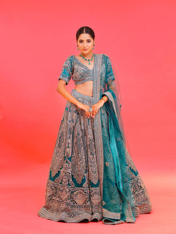 Emerald Green Jarka Lehenga