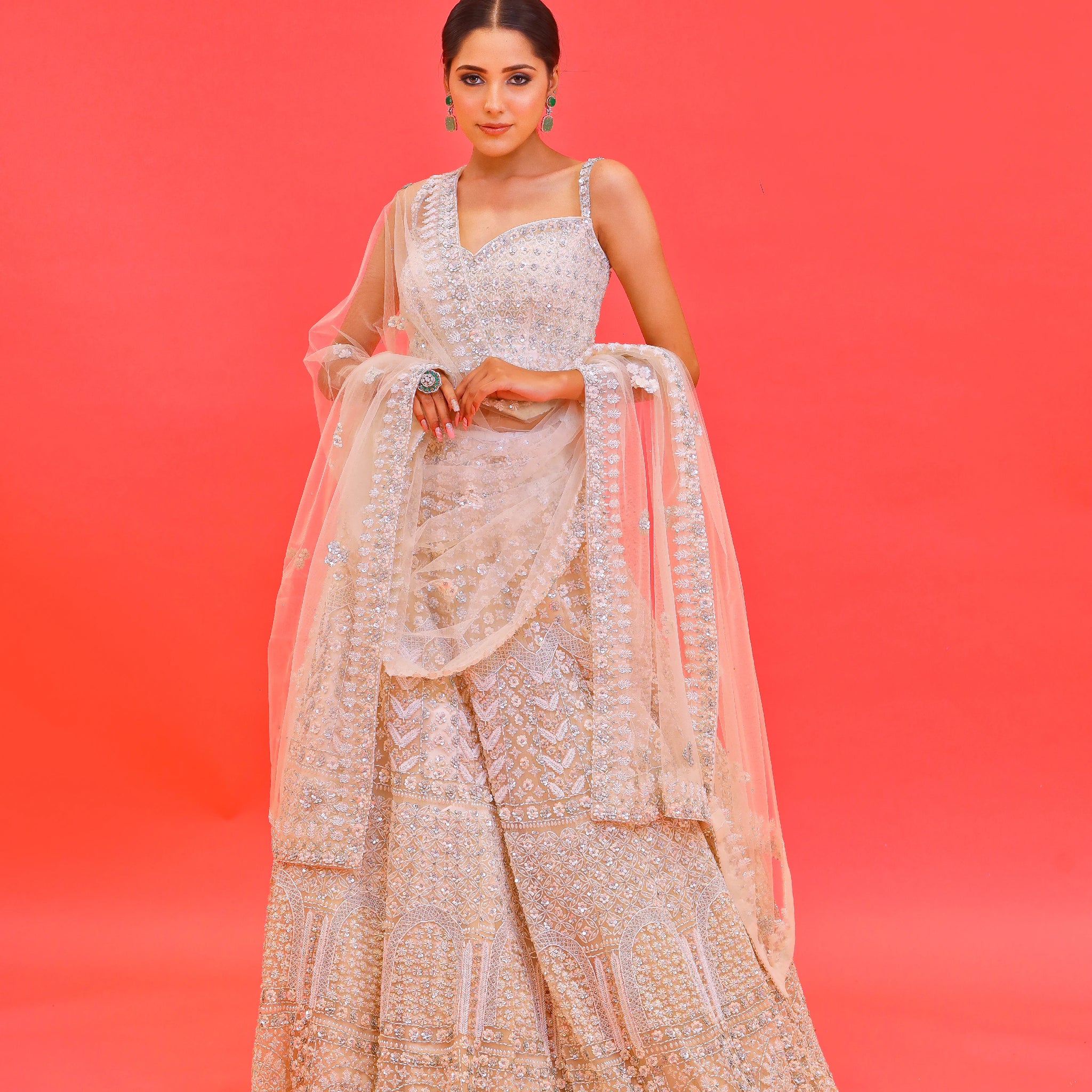 Jahanara Ivory Lehenga