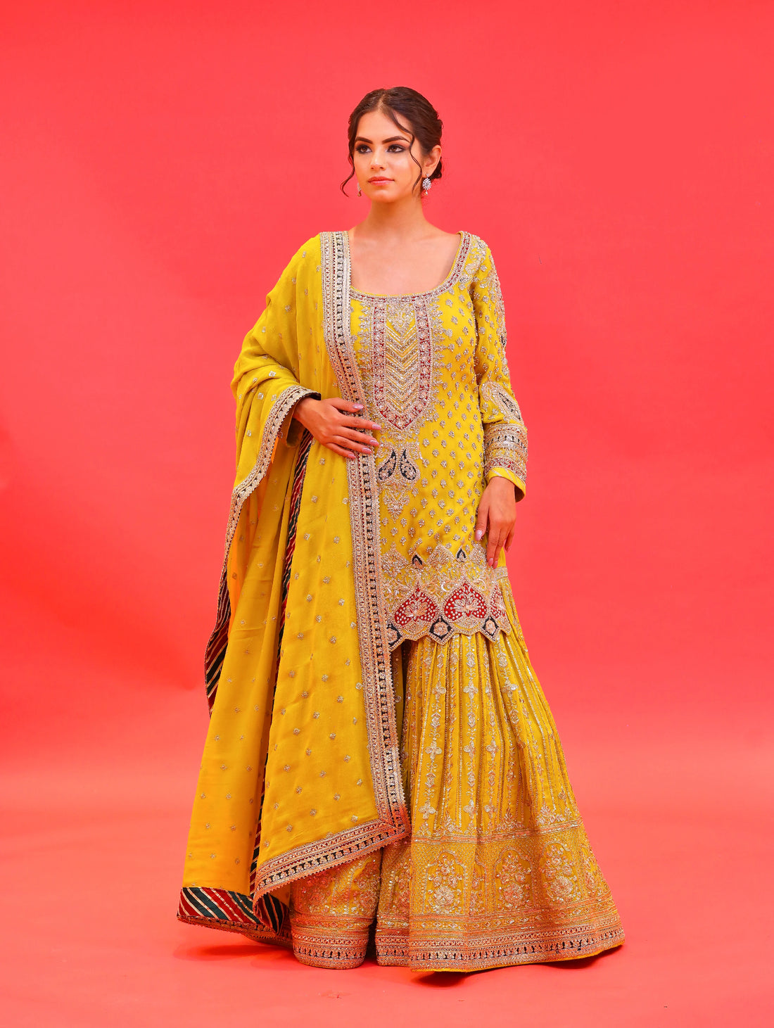 Lime Green Gharara Suit