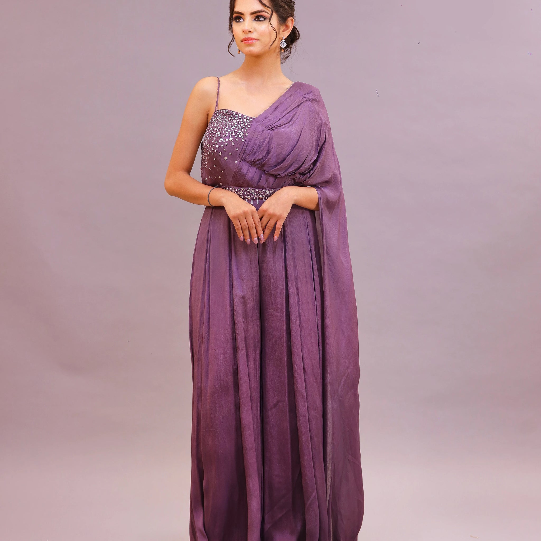 Mauve Mystique Wrinkled Dress