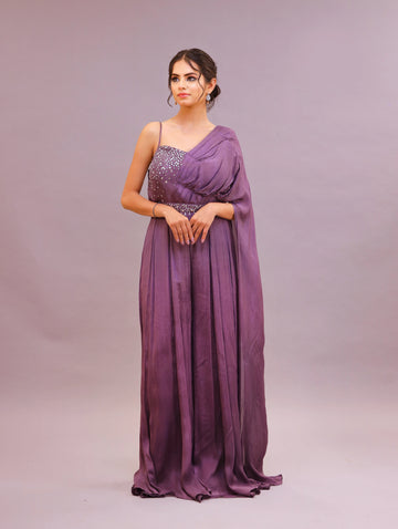 Mauve Mystique Wrinkled Dress