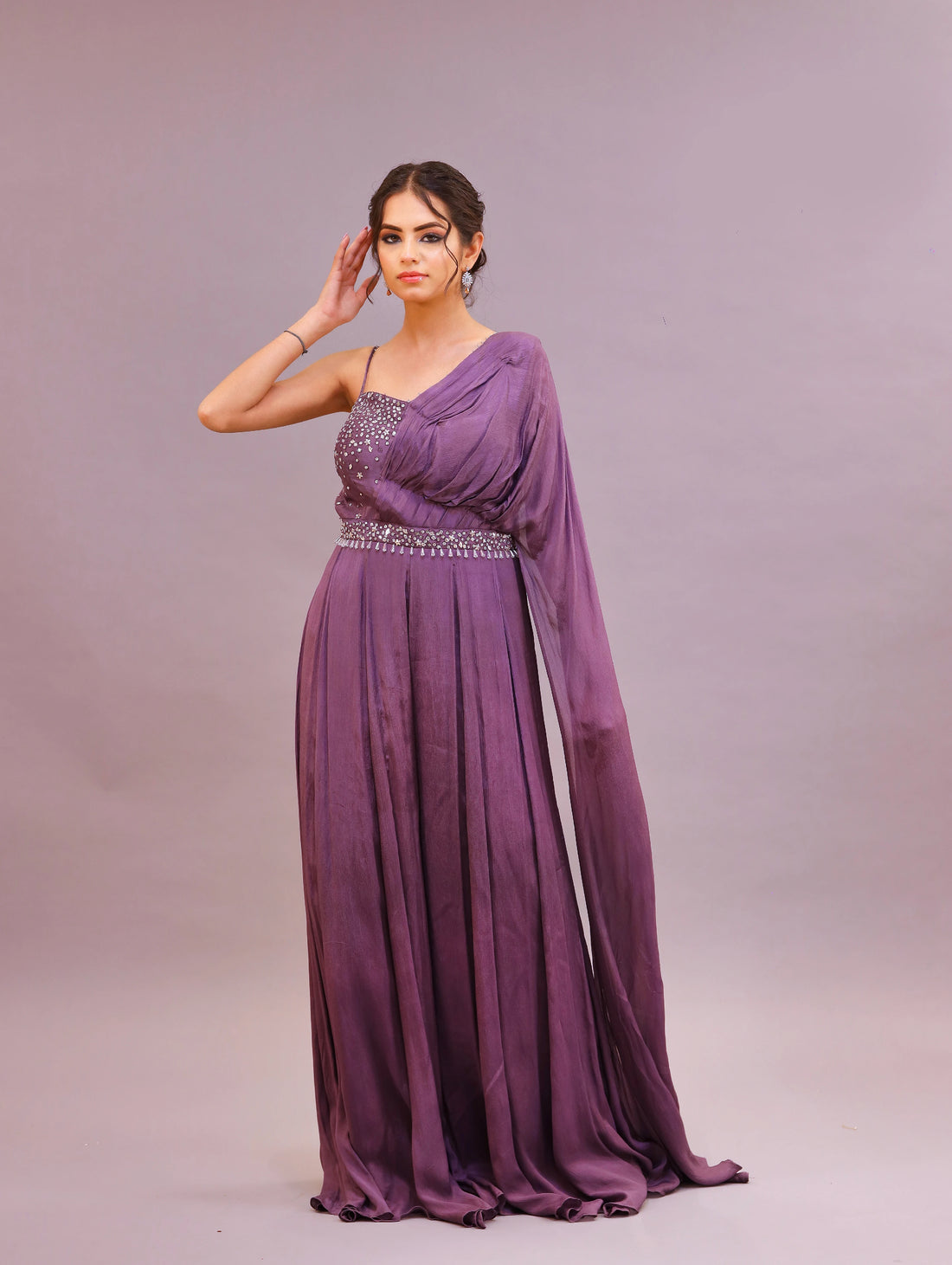 Mauve Mystique Wrinkled Dress