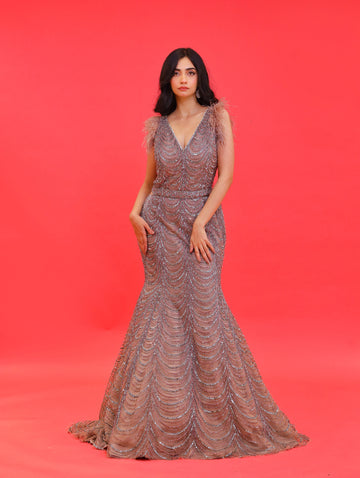 Mermaid Style Gown in Base Net