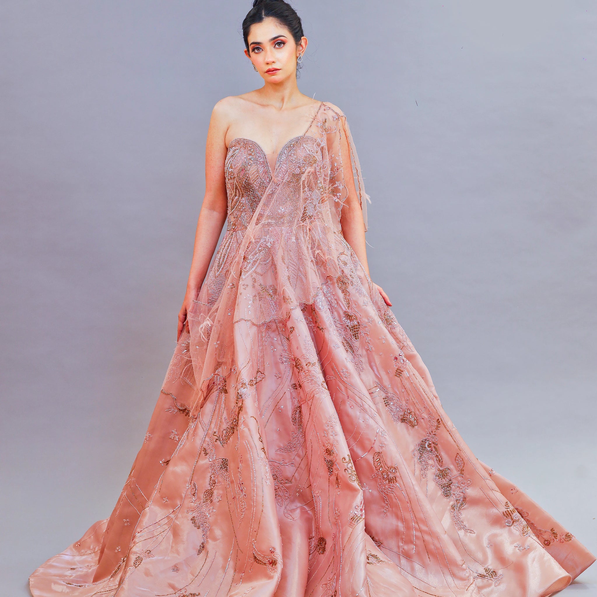 Organza Peach Gown