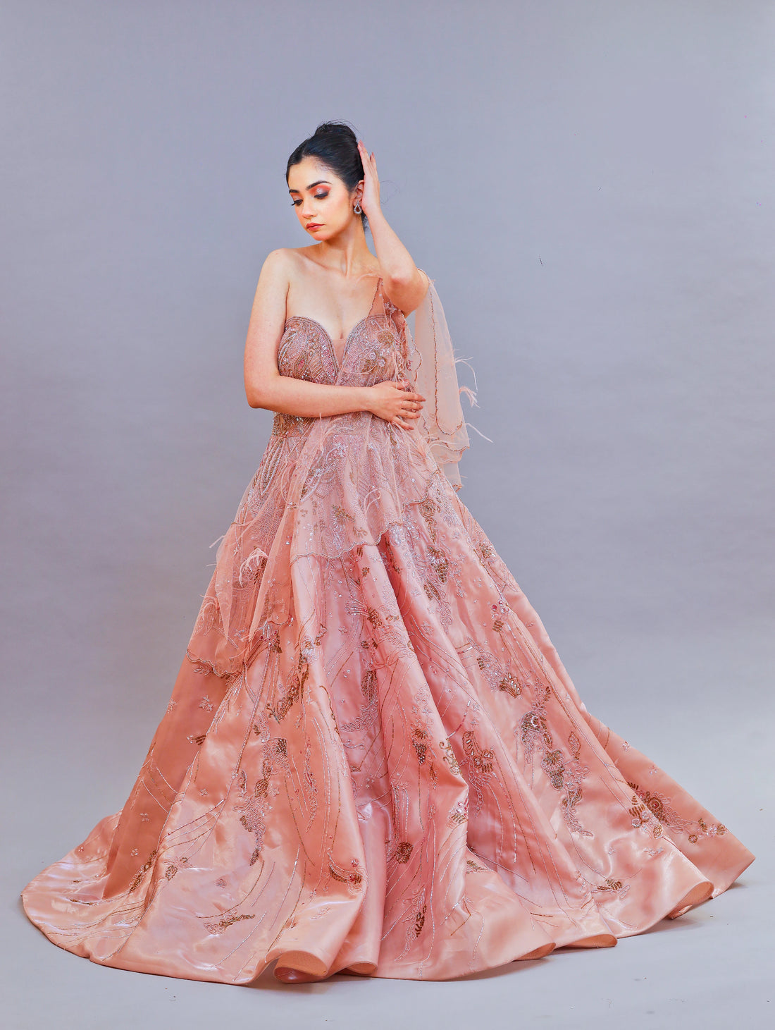 Organza Peach Gown