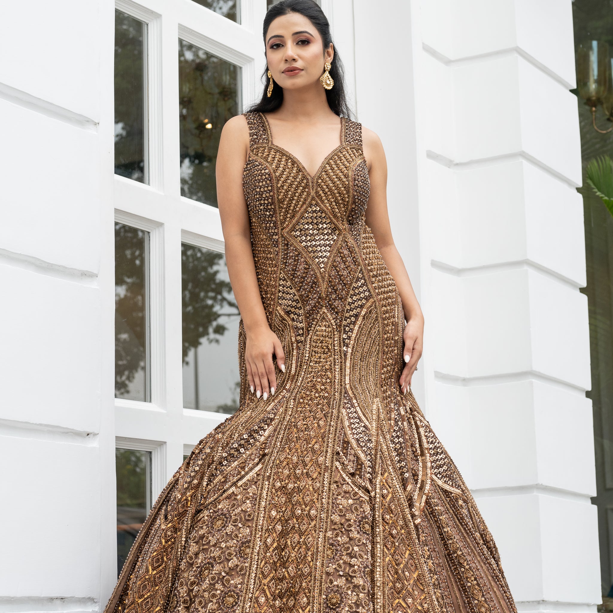 Copper-brownly Gowns for party, wedding, , Engagement