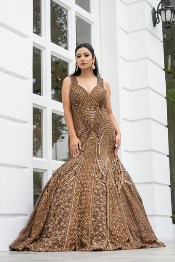 Copper-brownly Gowns for party, wedding, , Engagement