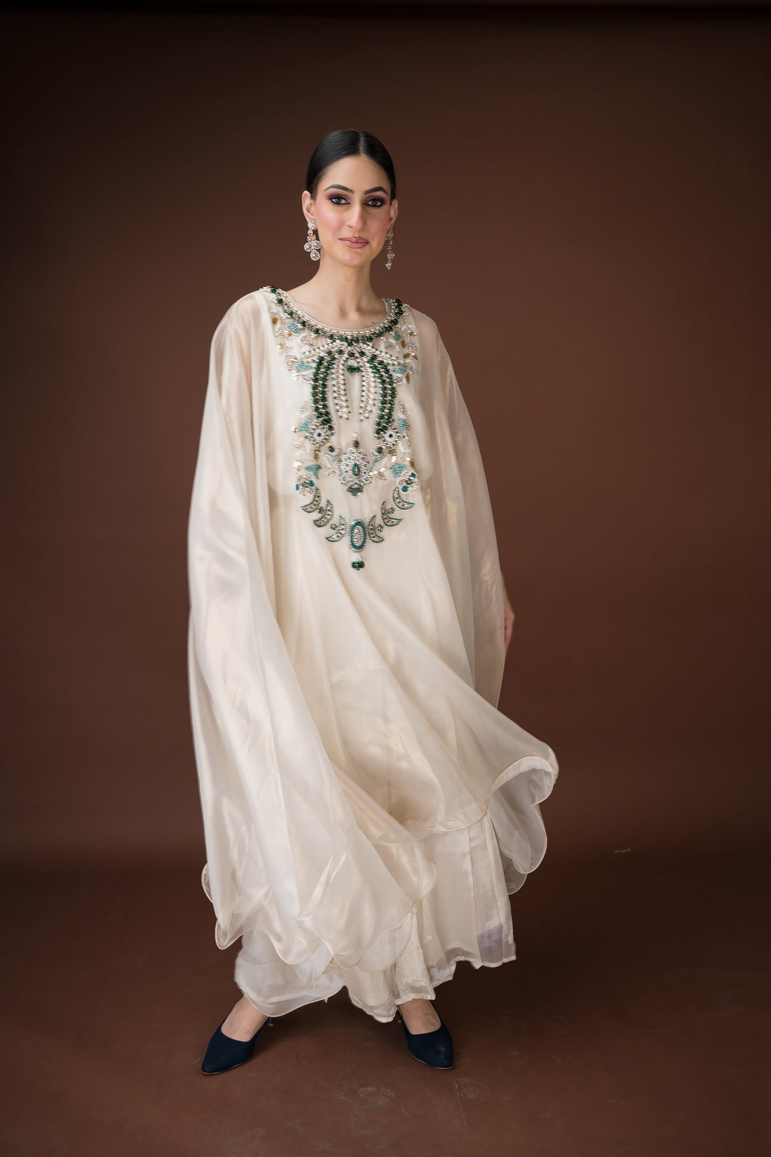 Premium organza kaftan for cocktail evenings and luxury gatherings