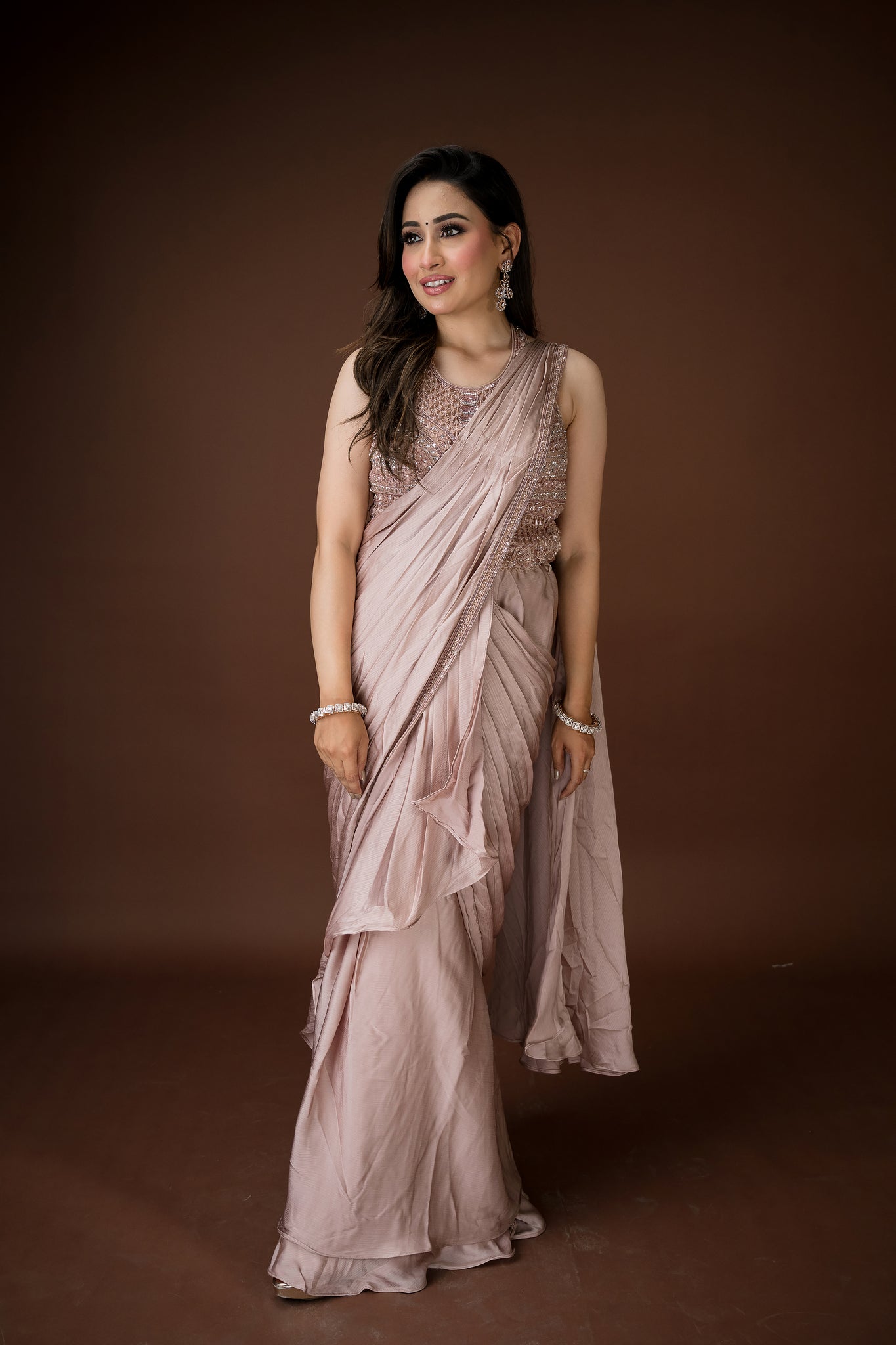 Red gold saree for receptions or Shagun evenings and wedding