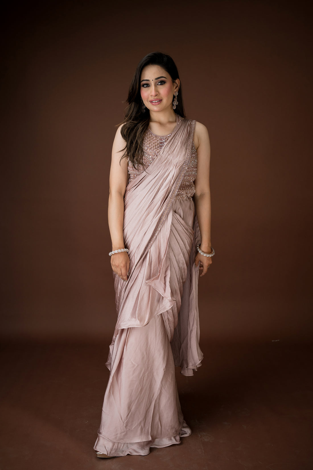 Red gold saree for receptions or Shagun evenings and wedding