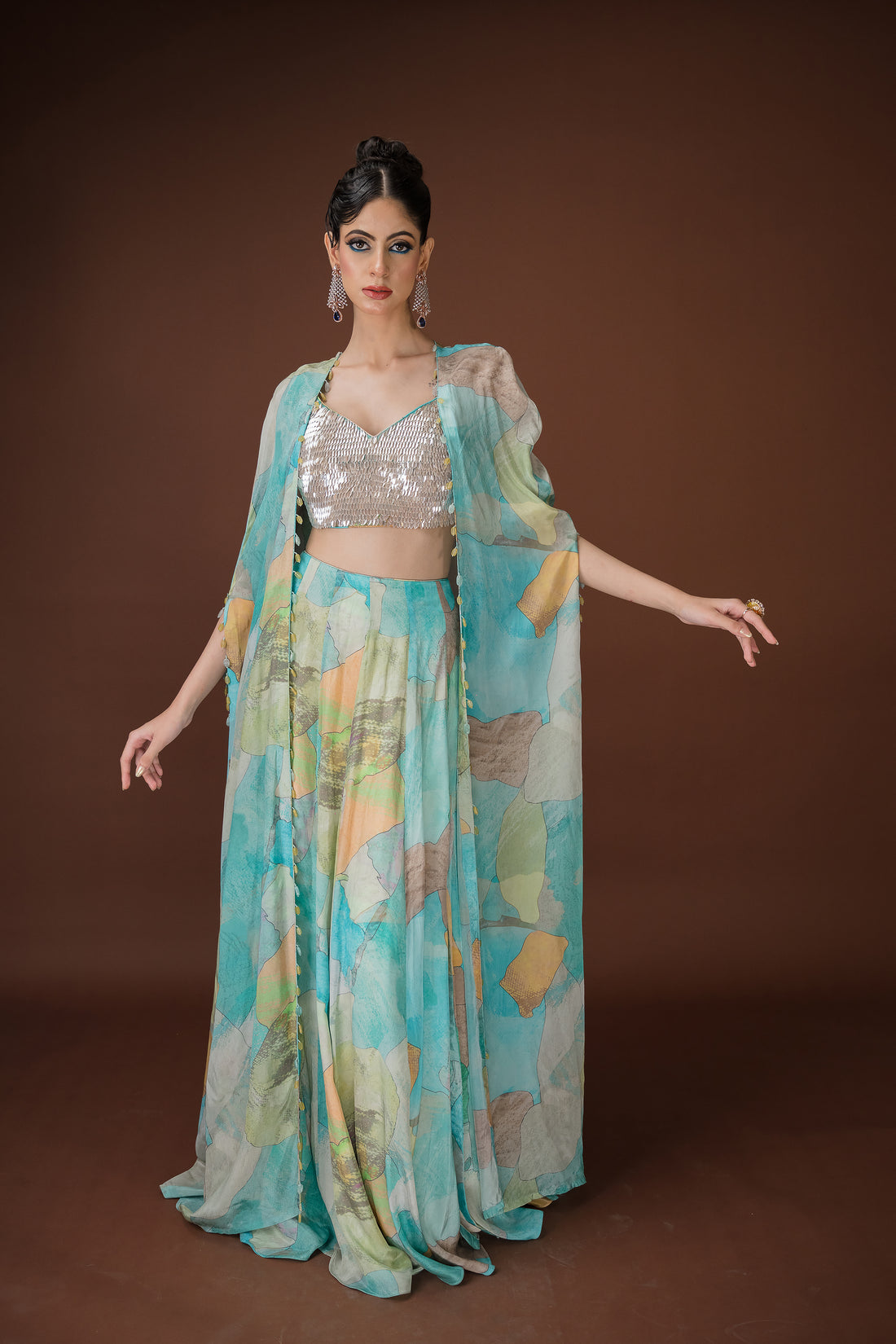 Aqua Multi lehenga for daytime functions and destination weddings