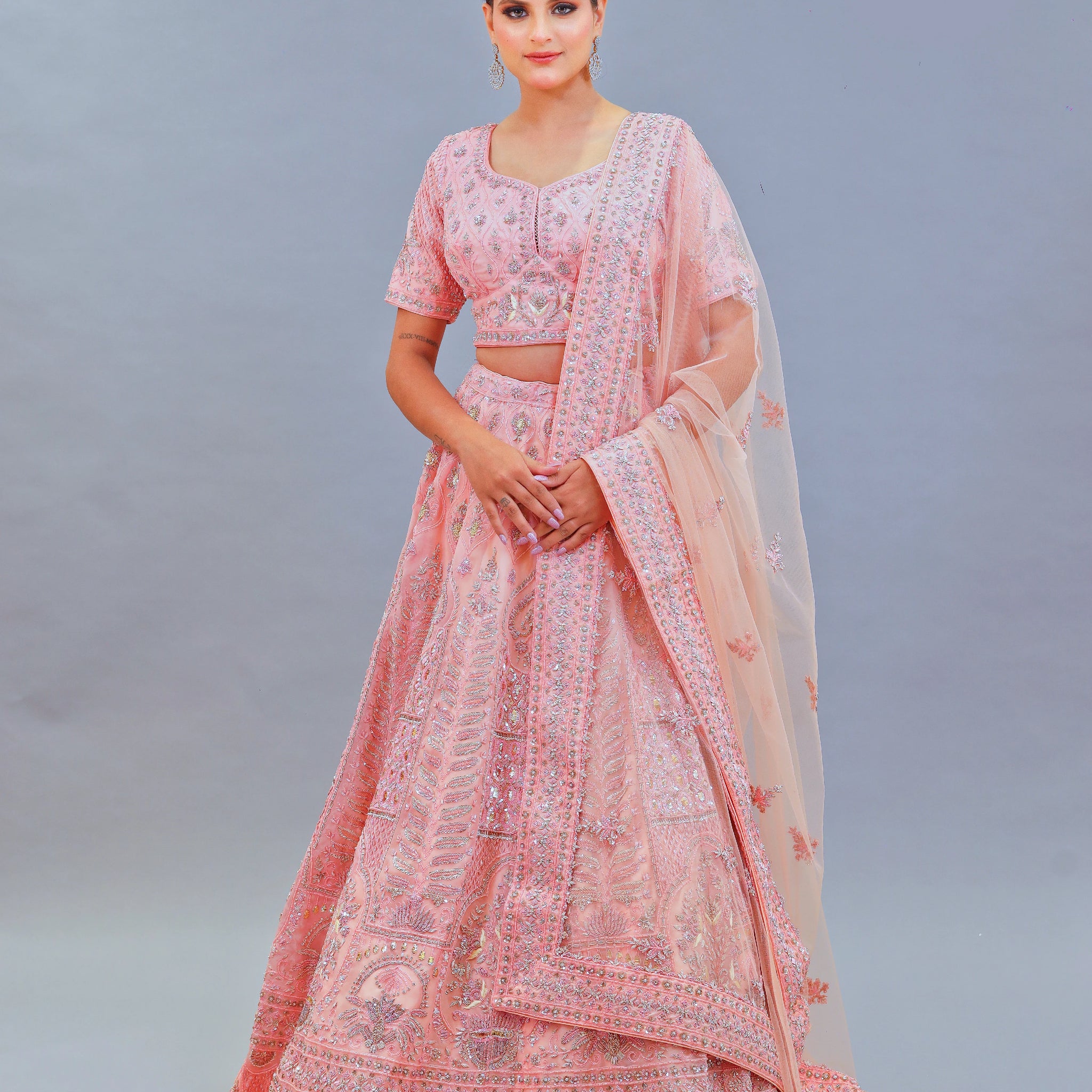 Peach Lehenga Set