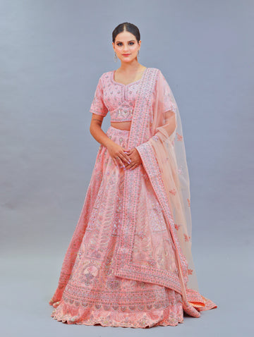 Peach Lehenga Set