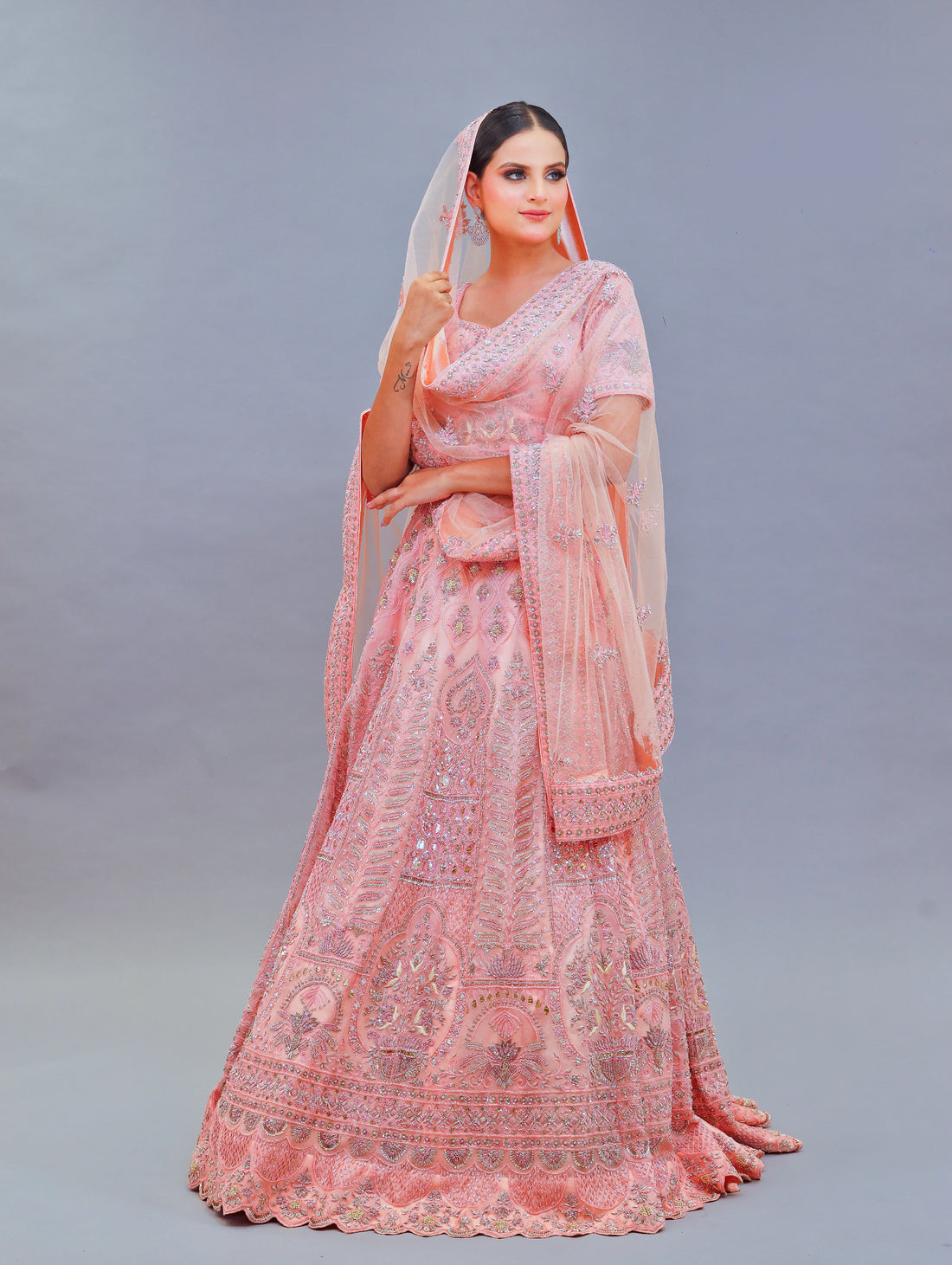 Peach Lehenga Set