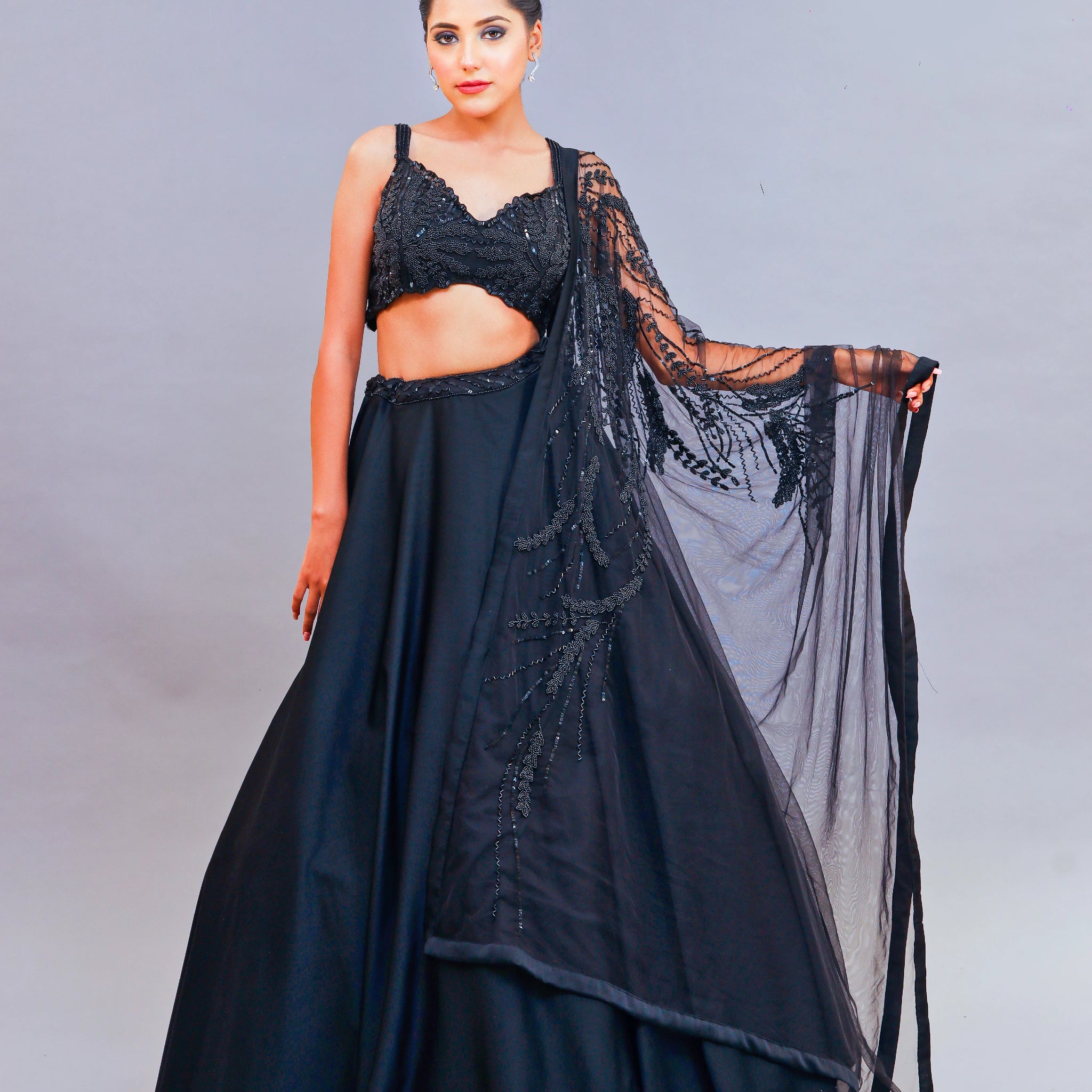 Shimoi Satin Lehenga Set