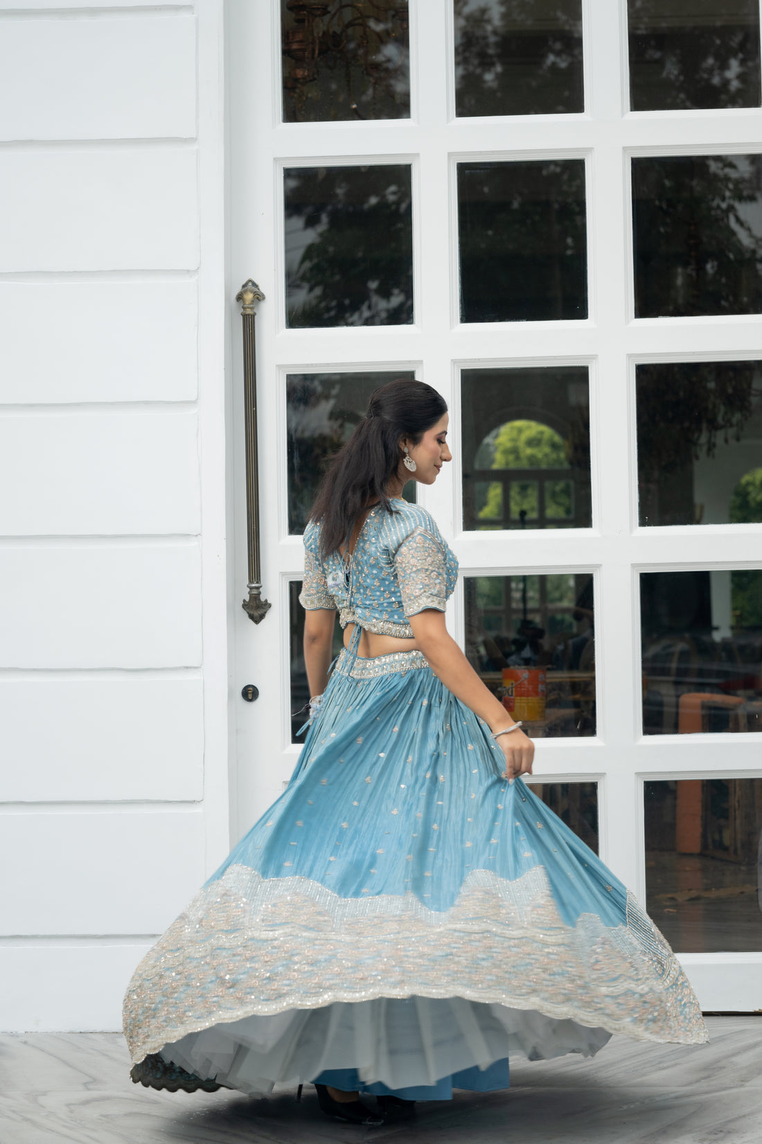 Powder Blue lehenga for party, birthday, wedding