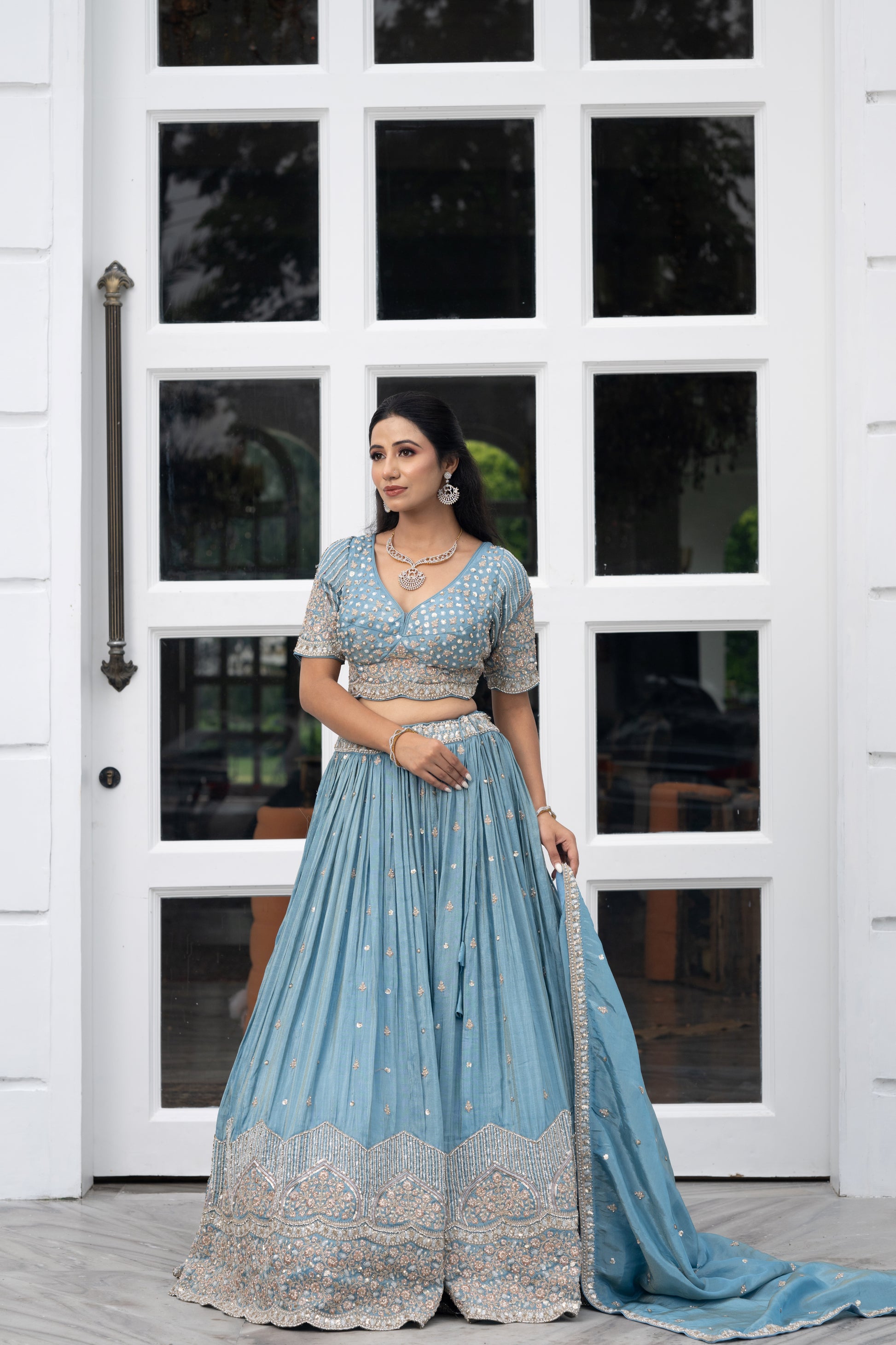 Powder Blue lehenga for party, birthday, wedding Powder Blue lehenga for party, birthday, wedding