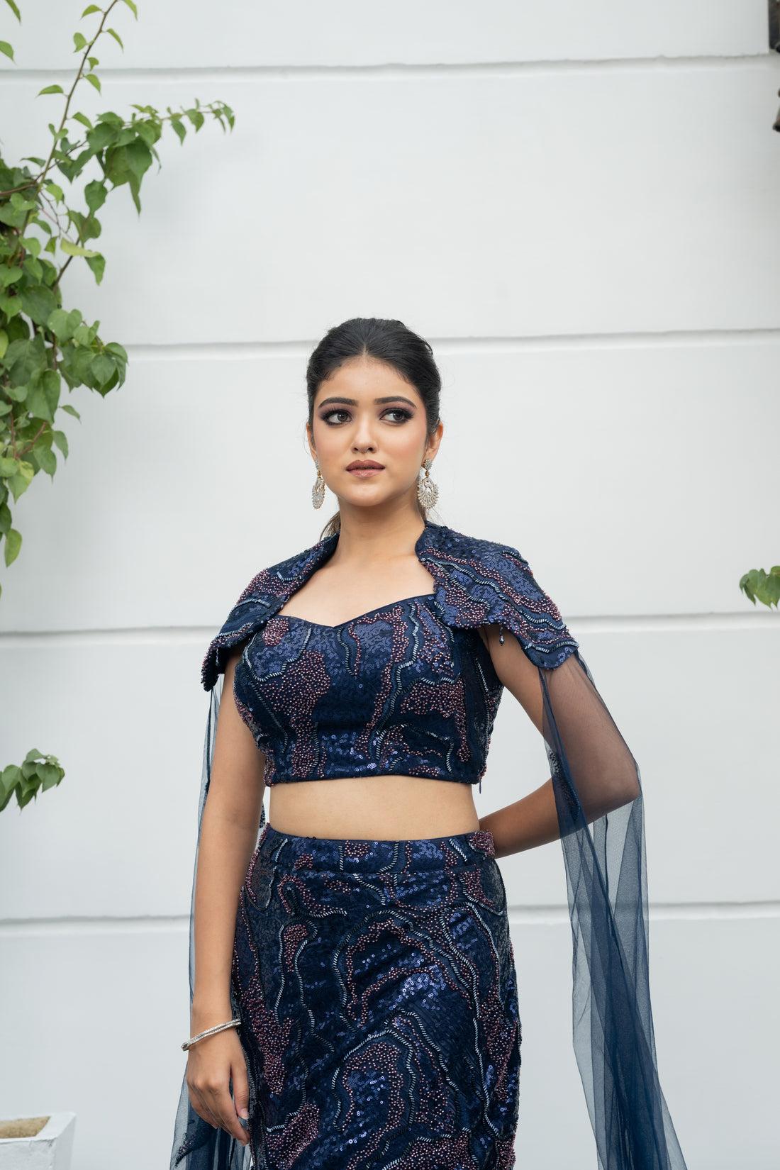 Navy Blue lehenga for Engagement, Partywear, birthday