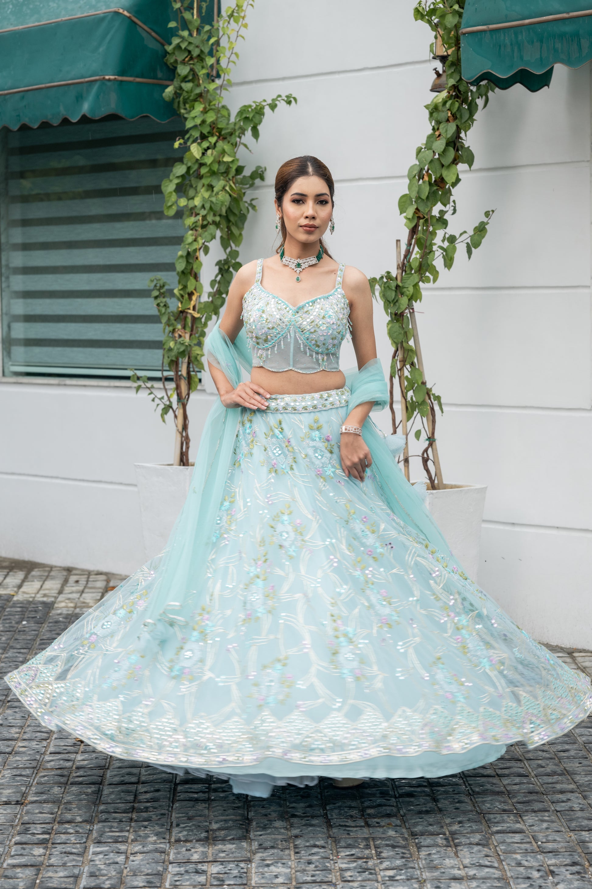 Sky Blue lehenga for party, wedding & birthday Sky Blue lehenga for party, wedding & birthday