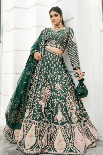 Emerald Green Lehenga for wedding ,engagement & haldi